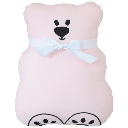 фото Подушка-бортик "мишка розовый с белым бантиком", 35*30 см, 100% хлопок childrens textiles