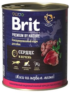 Фото Brit Premium by Nature консервы для собак Сердце и печень 850гр