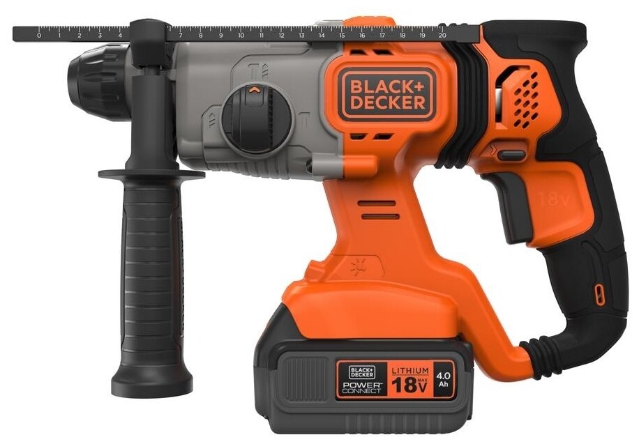 Аккумуляторный перфоратор Black+Decker BCD900M1K-QW, SDS Plus, 18В, 4Ач + патрон - фотография № 2