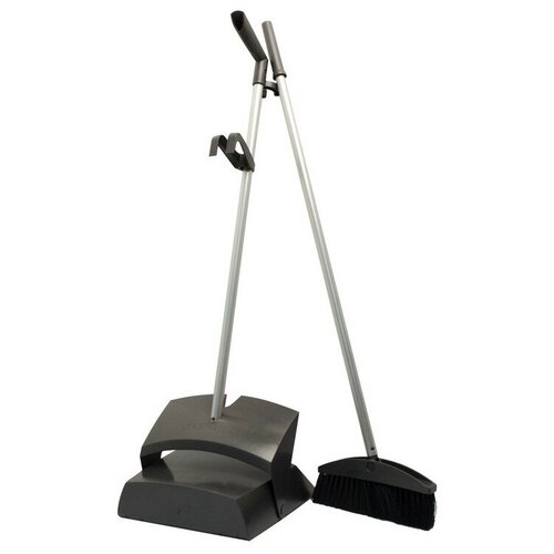 Комплект для уборки Vermop щётка, совок с крышкой 089606 антрацит