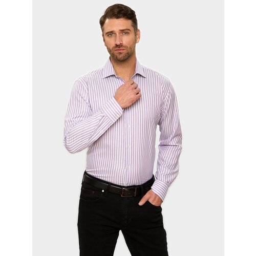 Полуприлегающая рубашка мужская KANZLER 264506 сиреневая, размер 41