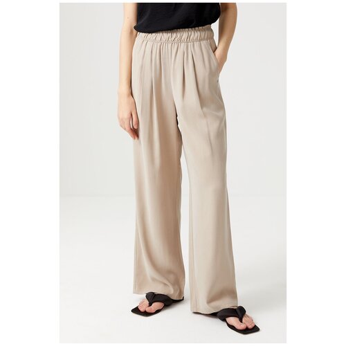 фото Вискозные брюки-палаццо 1804011522 бежевый 48 sela