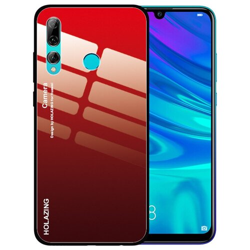 фото Чехол-бампер mypads для honor 9x pro / huawei y9s стеклянный из закаленного стекла с эффектом градиент зеркальный блестящий переливающийся красный