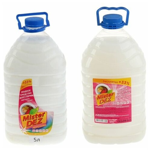 Mister DEZ Жидкое средство для стирки Mister Dez Professional, для разноцветных тканей, 5 л