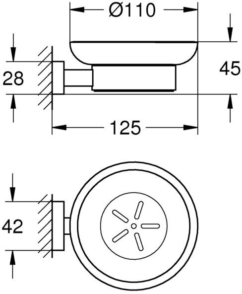 Мыльница для ванной Grohe Essentials стекло прозрачная (40368001)