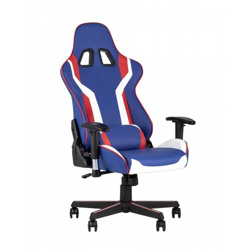 фото Игровое кресло stool group компьютерное topchairs cherokee синее геймерское