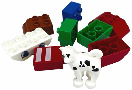 Конструктор, пластиковый, Человек с собакой, игрушки для малышей, 9 деталей