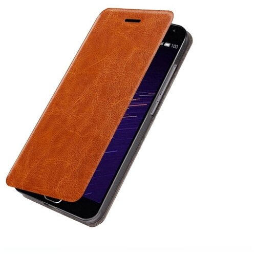 Чехол-книжка MyPads для Samsung Galaxy A71 SM-A715F (2020) водоотталкивающий с мульти-подставкой на жесткой металлической основе коричневый