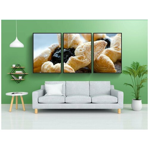 фото Набор модулных постеров для интерьера "рождественские пироги, звезда ватрушки, сливовый тарт" 60x90 см. в тубусе, без рамки lotsprints