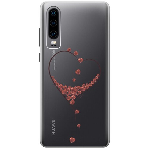 Ультратонкий силиконовый чехол-накладка Transparent для Huawei P30 с 3D принтом Little hearts ультратонкий силиконовый чехол накладка transparent для huawei p30 с 3d принтом dragon