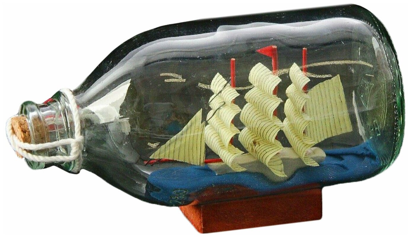 Корабль в бутылке "Есения", треугольные паруса, микс, 14*6*8см