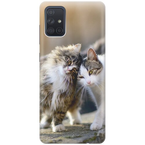 фото Силиконовый чехол на samsung galaxy a71 / самсунг а71 с принтом "ласкающиеся кошечки gosso