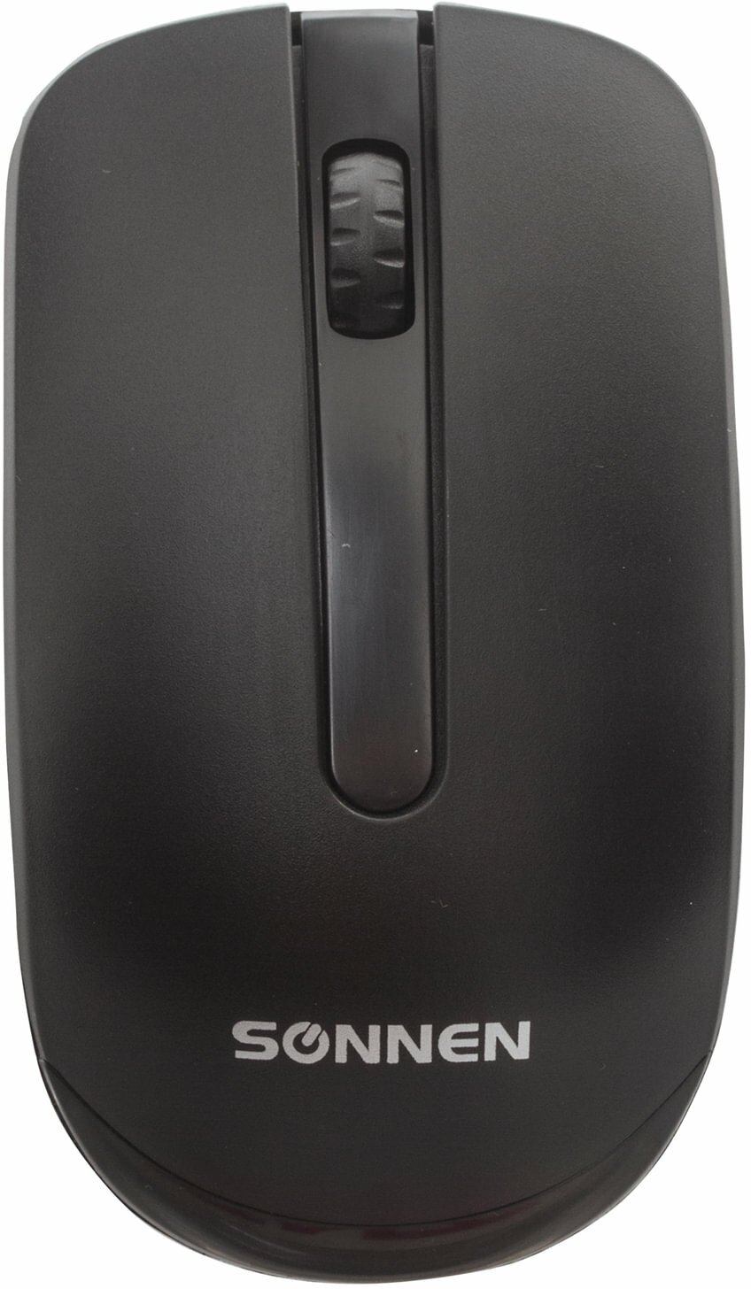 Мышь беспроводная Sonnen M-3032 USB 1200dpi 2 кнопки+1 колесо-кнопка оптическая черная ОФИСМАГ - фото №5