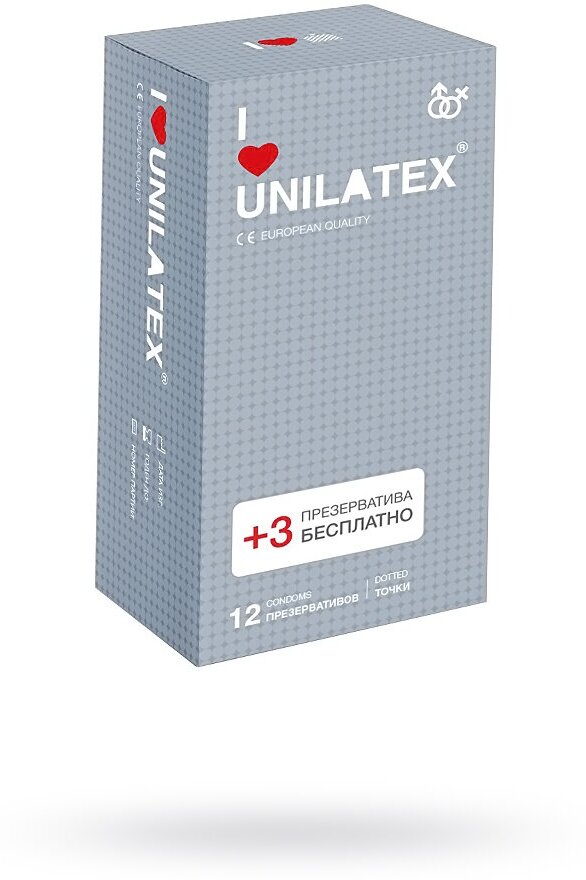 Презервативы Unilatex Dotted с точками №15 шт