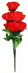 Цветок искусственный роза букет 7шт 37см