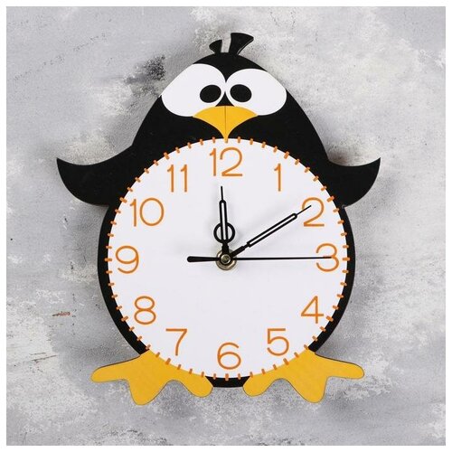 фото Часы настенные "пингвин", плавный ход, стрелки микс mikimarket