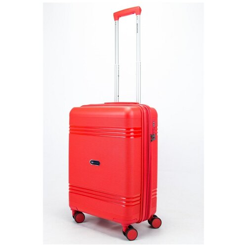 фото Mironpan чемодан маленький pp (мелкие полосы) с расширением красный s малый (ручная кладь) красный sweetbags