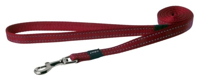 Rogz Удлиненный поводок серия Utility, размер M, ширина 1,6 см, длина 1,8м, красный (FIXED LONG LEAD) HLL11C | FIXED LONG LEAD, 0,09 кг