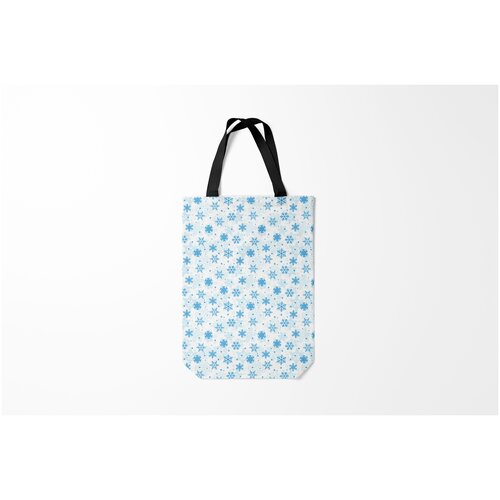 фото Сумка-шоппер / 31х42 см / праздники / новый год снежинки снежные узоры burnettie