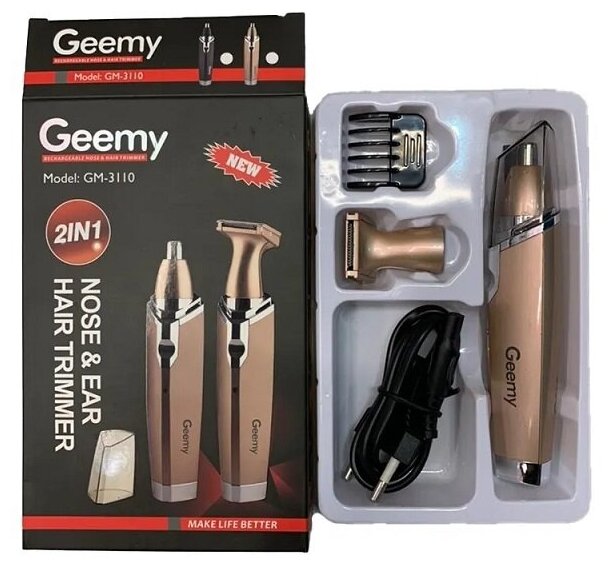 Триммер GEEMY Hair Trimmer 2 в 1 арт. GM-3110, золотой - фотография № 5