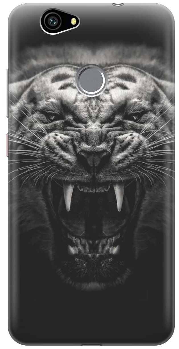 Силиконовый чехол на Huawei Nova, Хуавей Нова с принтом "Оскал тигра"