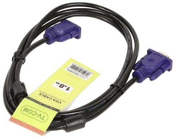 Кабель VGA 1.8м VCOM Telecom круглый черный QCG120H-1.8M/QCG341AD - фото №2