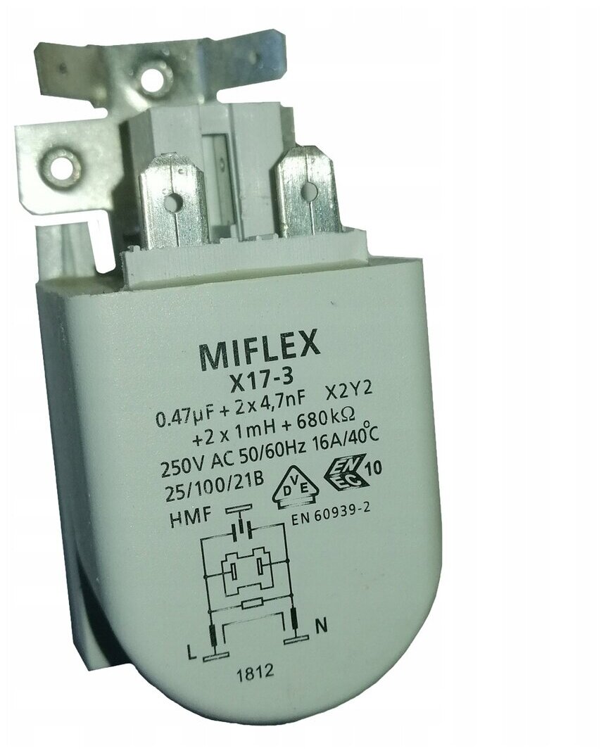 Сетевой фильтр радиопомех к стиральной машине Gorenje / Hansa / Bosch Maxx Logixx Sensitive Siemens Neff Whirlpool / MIFLEX