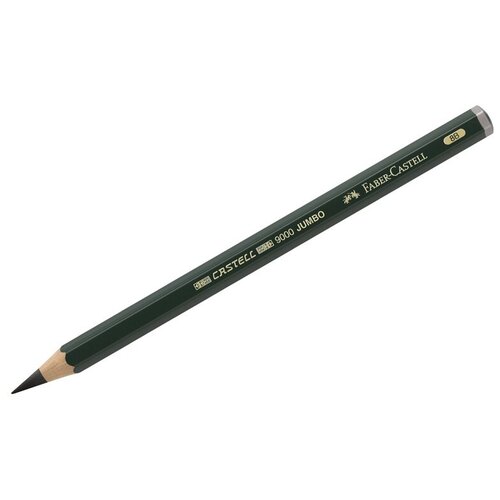 Карандаш чернографитный Faber-Castell Castell 9000 Jumbo, 8B, утолщенный, заточенный (119308)