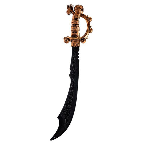 Меч пиратский (Цв: Черный-Золотой ) меч пластиковый цвет черный с серебряной гардой