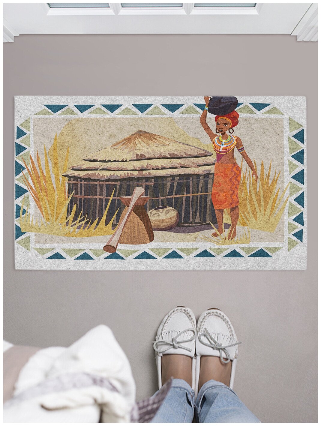 Коврик придверный в прихожую с принтом