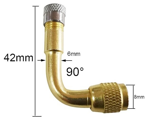 Переходник для клапана авто, мото, вело под 90 градусов