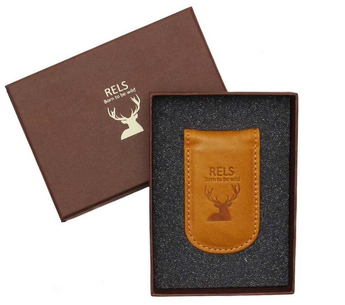 Зажим для купюр RELS, фактура гладкая, желтый — фото 1