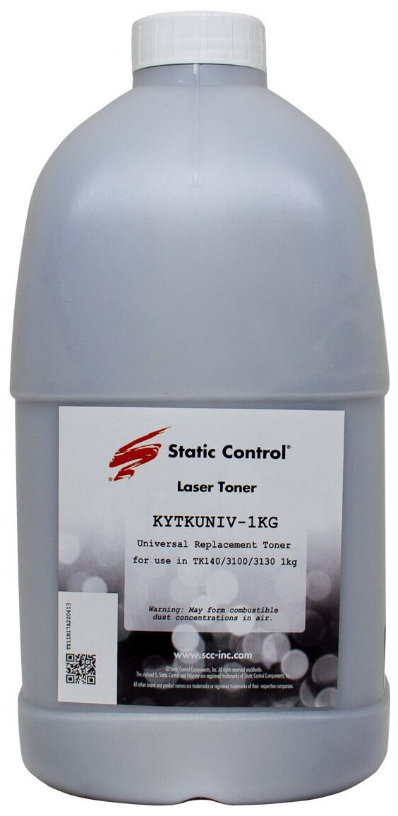 Тонер Static Control KYTKUNIV-1KG бутыль 1 кг, черный
