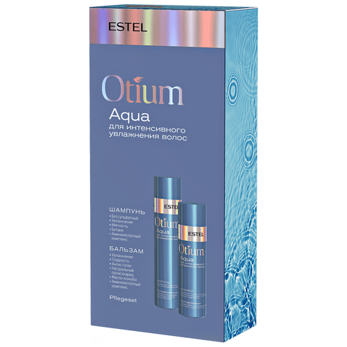 Шампунь для интенсивного увлажнения волос otium aqua 250 мл + бальзам 200 мл, Estel