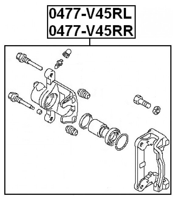 FEBEST 0477-v45rl (0477V45RL / MB858464 / RMB858464) суппорт тормозной задний левый (Mitsubishi (Мицубиси) Pajero (Паджеро)