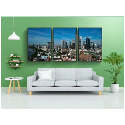 фото Набор модулных постеров для интерьера "франкфурт, гессен, германия" 60x90 см. в тубусе, без рамки lotsprints