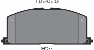 Дисковые тормозные колодки передние Textar 2087001 для Toyota (4 шт.)