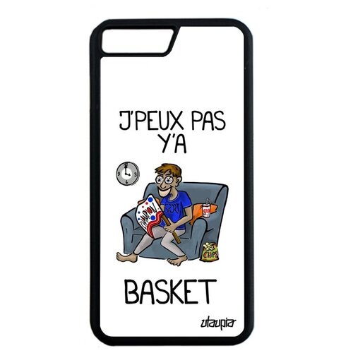 фото Защитный чехол для // apple iphone 7 plus // "не могу - смотрю баскетбол!" шутка игра, utaupia, белый