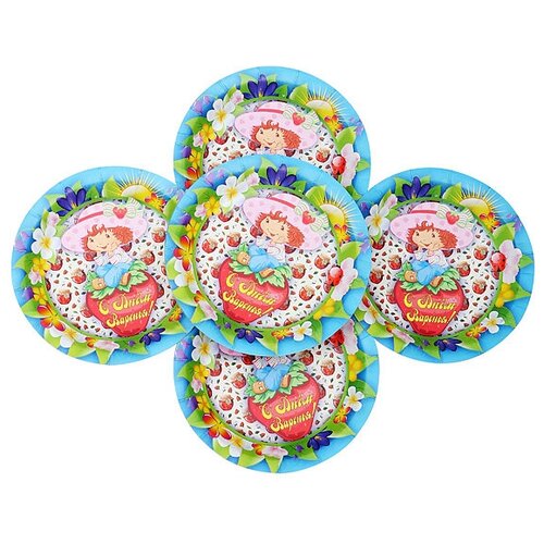 фото Набор тарелок n 36 "с днем варенья", 6 штук, 190 мм эврика