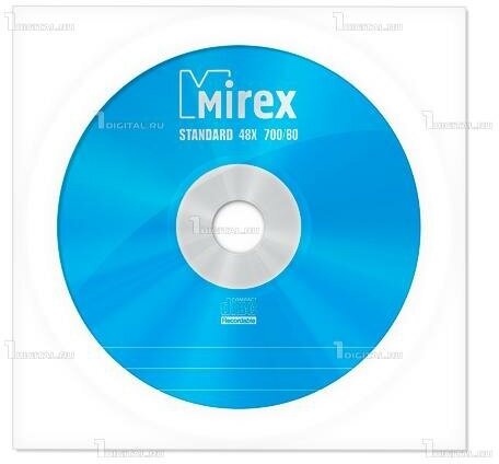 Диск Mirex CD-R в бумажном конверте, 700 Мб, 48x (UL120051A8C)