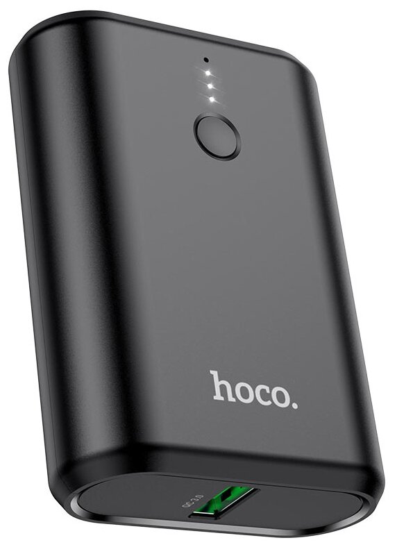 Внешний аккумулятор Hoco Q3 Mayflower быстрая зарядка QC3.0, PD20, USB-A 18W (10000mAh), черный (6931474742896)