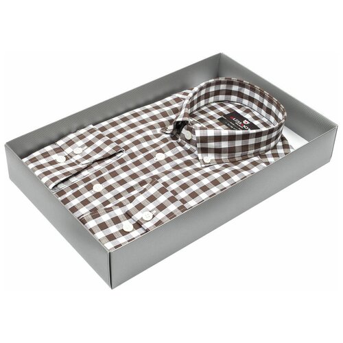 фото Рубашка alessandro milano 3001-34 цвет коричневый размер 46 ru / s (37-38 cm