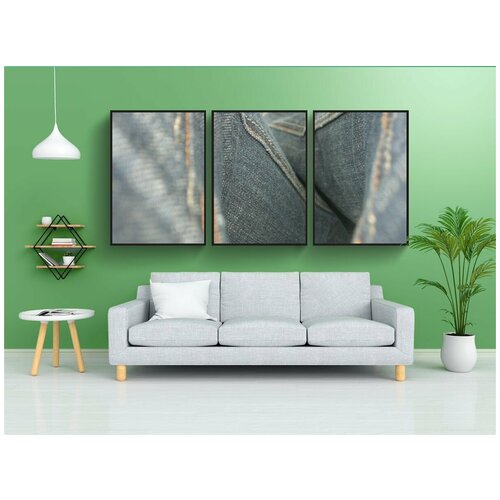 фото Набор модулных постеров для интерьера "жан, голубые джинсы, джинсы" 60x90 см. в тубусе, без рамки lotsprints