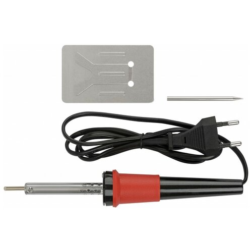 Паяльник 220 В пластиковая ручка доп-но подставка для паяльника и два сменных жала D35 мм 30 Вт 75200₽