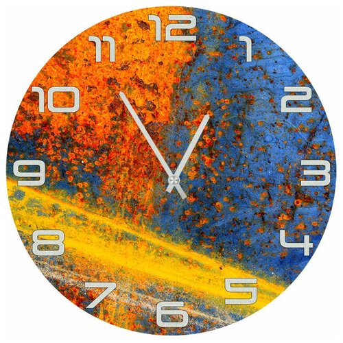 фото Svs настенные часы svs 3502667 сине-желто-оранжевый арт