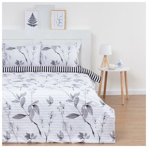 фото Постельное белье 1.5 сп "цветы" 150*215см, 150*225см, 50*70+- 3см-2 шт этель