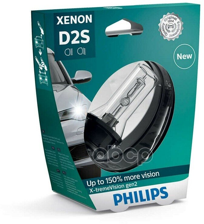 Лампа D2s 85V(35W) X-Tremevision +150 (Gen2) 1Шт. В Пласт. коробке Philips арт. 85122XV2S1