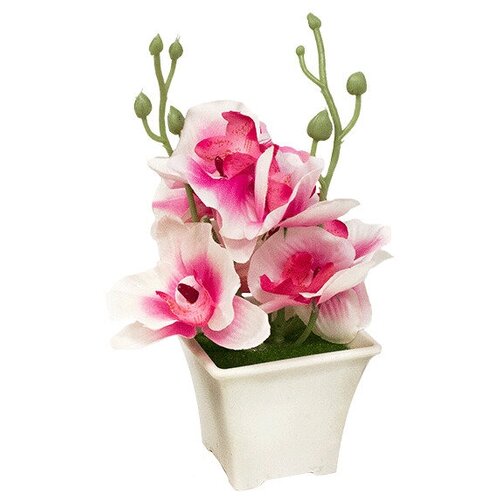 Букет декоративный Орхидеи 20 см бело-розовый