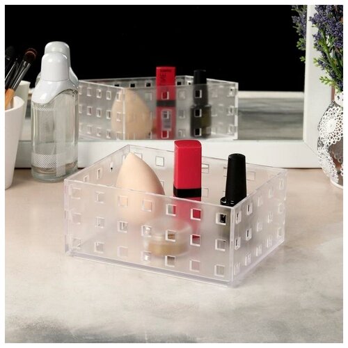 фото Органайзер для маникюрных/косметических принадлежностей, 14 × 10 × 6 см, цвет прозрачный newstory