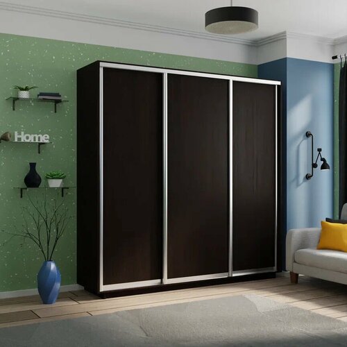 Шкаф-купе,240x60x220,(ШxГxВ), Экспресс, 3дверный, ДСП, Венге , ДСП/ДСП/ДСП